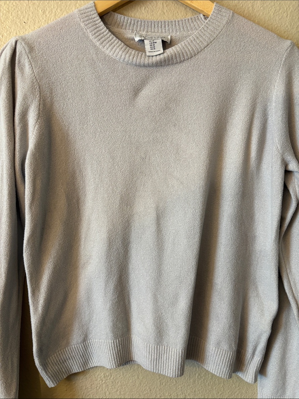 Rachel Zoe Light Gray Minimalist Crewneck Sweater Women’s Medium Soft Knit - Picture 4 of 11